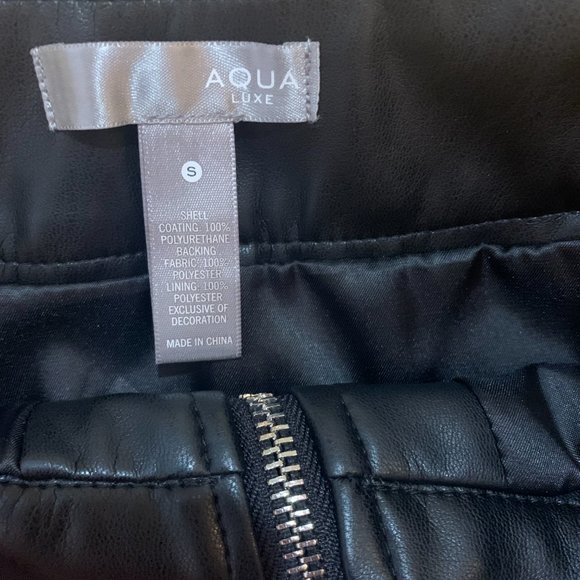 Aqua Faux Leather Mini Skirt - Picture 3 of 4